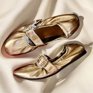 Free People Leather Gemini Ballet Flat